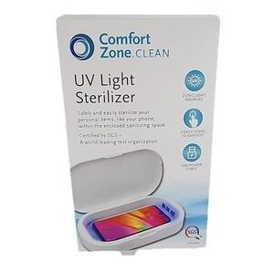 Comfort Zone Enclosed UV Light Sterilizer‎ Box for Phone, 7.4x4x1 Inches